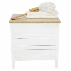 Lloyd Pascal Amalfi White Laundry Hamper -furniture Shop 1000087275 alt03