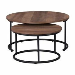 Dunelm Fulton Coffee Nest Of Tables Pine Effect -furniture Shop 1000117131 alt01