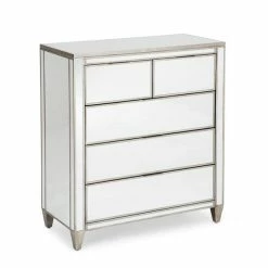 Dunelm Fitzgerald 5 Drawer Chest, Mirrored -furniture Shop 1000133581 alt02