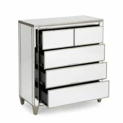 Dunelm Fitzgerald 5 Drawer Chest, Mirrored -furniture Shop 1000133581 alt03