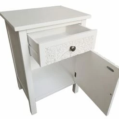 Dunelm Samira 1 Door & 1 Drawer Chest, White -furniture Shop 1000133599 alt02