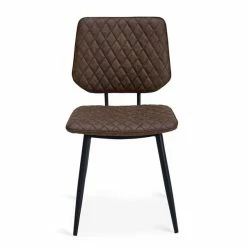 Dunelm Austin Set Of 2 Faux Leather Brown Dining Chairs -furniture Shop 1000147446 alt01