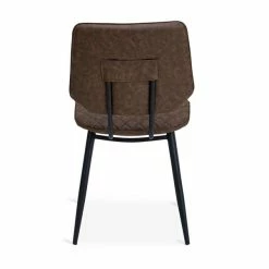 Dunelm Austin Set Of 2 Faux Leather Brown Dining Chairs -furniture Shop 1000147446 alt04