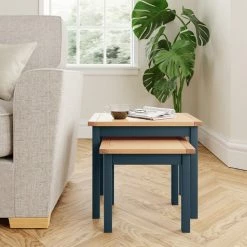 Dunelm Bromley Blue Nest Of Tables -furniture Shop 1000152514 alt01