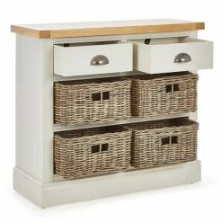 Dunelm Compton Ivory Console Table With Baskets -furniture Shop 1000157740 alt03