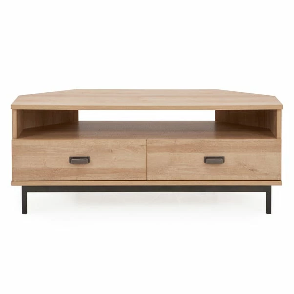 Dunelm Fulton Oak Effect Corner TV Stand 4 Dunelm Fulton Oak Effect Corner TV Stand - Image 2