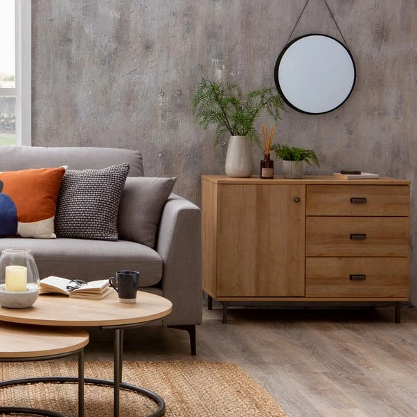 Dunelm Fulton Oak Effect Small Sideboard 4 Dunelm Fulton Oak Effect Small Sideboard - Image 2