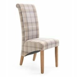Dunelm Chester Set Of 2 Dining Chairs Natural Woven Check -furniture Shop 1000157944 alt01