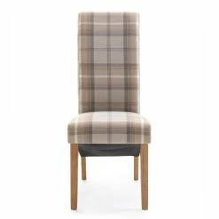 Dunelm Chester Set Of 2 Dining Chairs Natural Woven Check -furniture Shop 1000157944 alt02