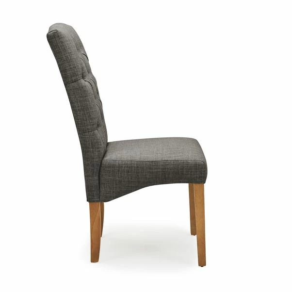 Dunelm Darcy Set Of 2 Dining Chairs Charcoal 6 Dunelm Darcy Set Of 2 Dining Chairs Charcoal - Image 4