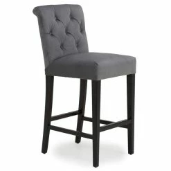 Dunelm Newbury Bar Stool Grey Velvet -furniture Shop 1000157976 alt02