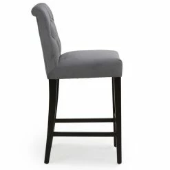Dunelm Newbury Bar Stool Grey Velvet -furniture Shop 1000157976 alt03