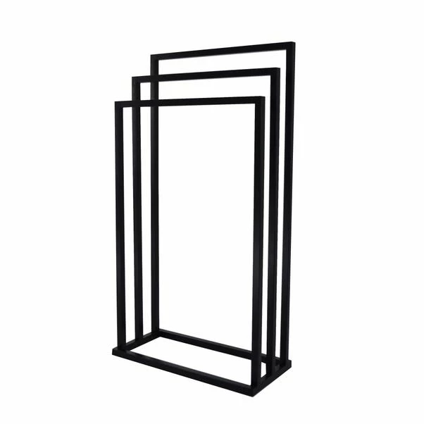Lloyd Pascal Black 3 Rail Free Standing Towel Holder 4 Lloyd Pascal Black 3 Rail Free Standing Towel Holder - Image 2