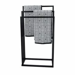 Lloyd Pascal Black 3 Rail Free Standing Towel Holder 8 Lloyd Pascal Black 3 Rail Free Standing Towel Holder -furniture Shop 1000161863 alt02