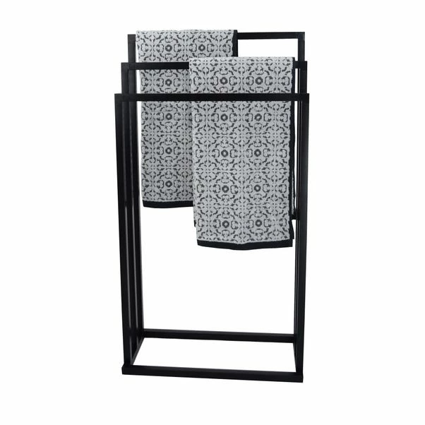 Lloyd Pascal Black 3 Rail Free Standing Towel Holder 5 Lloyd Pascal Black 3 Rail Free Standing Towel Holder - Image 3