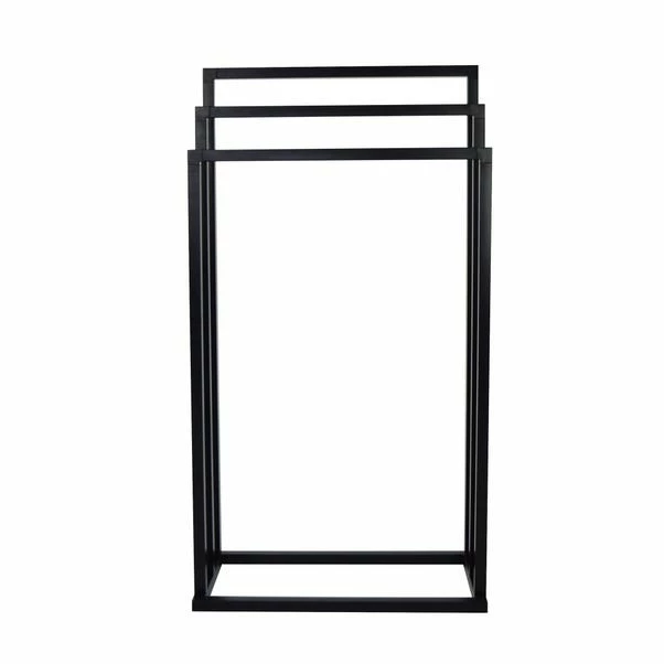 Lloyd Pascal Black 3 Rail Free Standing Towel Holder 6 Lloyd Pascal Black 3 Rail Free Standing Towel Holder - Image 4