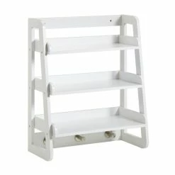 Lloyd Pascal Jasper White Wall Mounted Shelves With Chrome Hooks -furniture Shop 1000182100 alt02