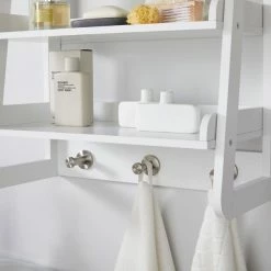 Lloyd Pascal Jasper White Wall Mounted Shelves With Chrome Hooks -furniture Shop 1000182100 alt04