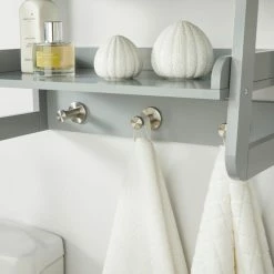 Lloyd Pascal Jasper Grey Wall Mounted Shelves With Chrome Hooks -furniture Shop 1000182101 alt04