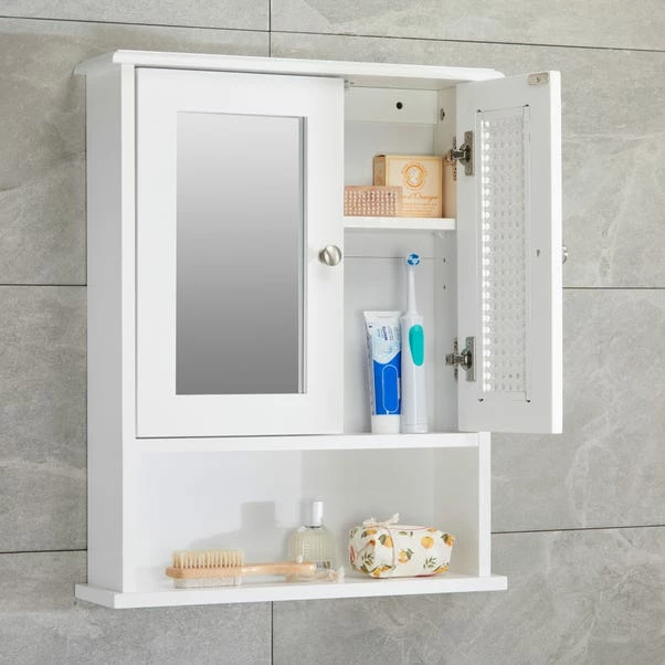 Lloyd Pascal Palermo Cane White Wall Mirror Cabinet 4 Lloyd Pascal Palermo Cane White Wall Mirror Cabinet - Image 2