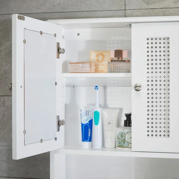 Lloyd Pascal Palermo Cane White Wall Mirror Cabinet 6 Lloyd Pascal Palermo Cane White Wall Mirror Cabinet - Image 4