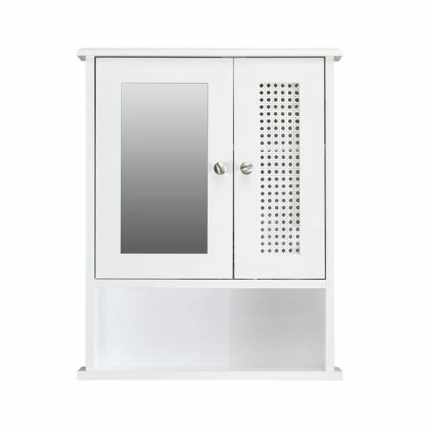 Lloyd Pascal Palermo Cane White Wall Mirror Cabinet 7 Lloyd Pascal Palermo Cane White Wall Mirror Cabinet - Image 5