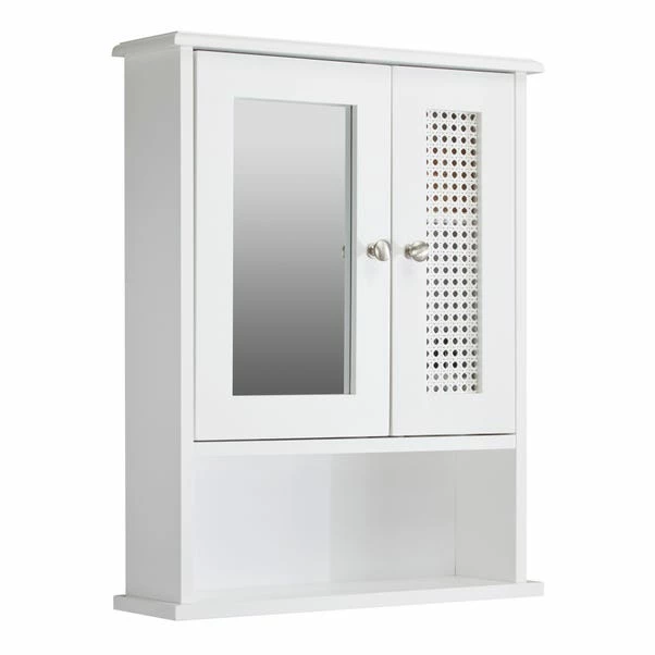 Lloyd Pascal Palermo Cane White Wall Mirror Cabinet 8 Lloyd Pascal Palermo Cane White Wall Mirror Cabinet - Image 6