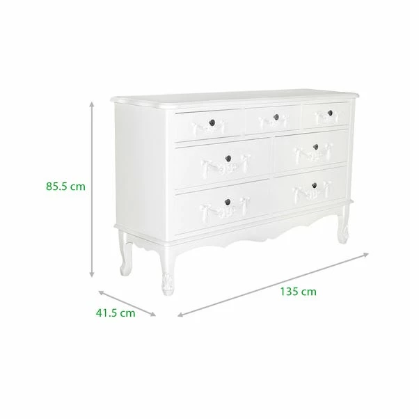 Dunelm Toulouse 7 Drawer Chest, Ivory 6 Dunelm Toulouse 7 Drawer Chest, Ivory - Image 4