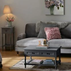 Dunelm Lucy Cane Grey Telephone Table -furniture Shop 30267545 alt03