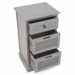 Dunelm Lucy Cane 3 Drawer Bedside Table -furniture Shop 30267546 alt04