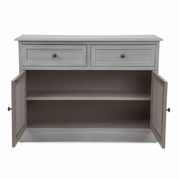 Dunelm Lucy Cane Grey Small Sideboard 6 Dunelm Lucy Cane Grey Small Sideboard - Image 4