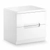 Julian Bowen Manhattan 2 Drawer Bedside Table, White -furniture Shop 30304311