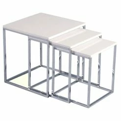 Seconique Charisma White High Gloss Nest Of Tables