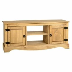 Seconique Corona Pine 2 Door 1 Shelf Flat Screen TV Unit