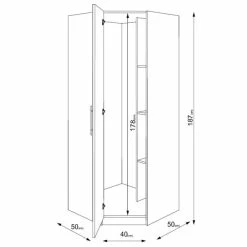 Harmony Angel Corner Wardrobe, White -furniture Shop 30541765 alt08
