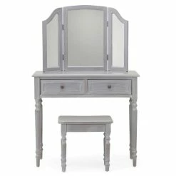 Dunelm Lucy Cane 2 Drawer Dressing Table Set With Mirror