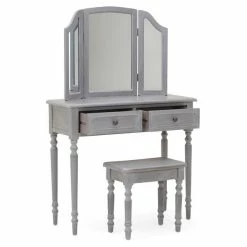 Dunelm Lucy Cane 2 Drawer Dressing Table Set With Mirror -furniture Shop 30564558 alt04