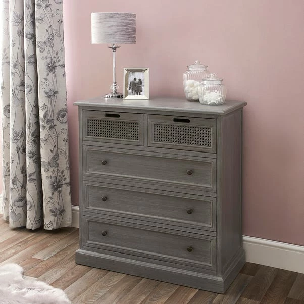 Dunelm Lucy Cane 5 Drawer Chest 3 Dunelm Lucy Cane 5 Drawer Chest