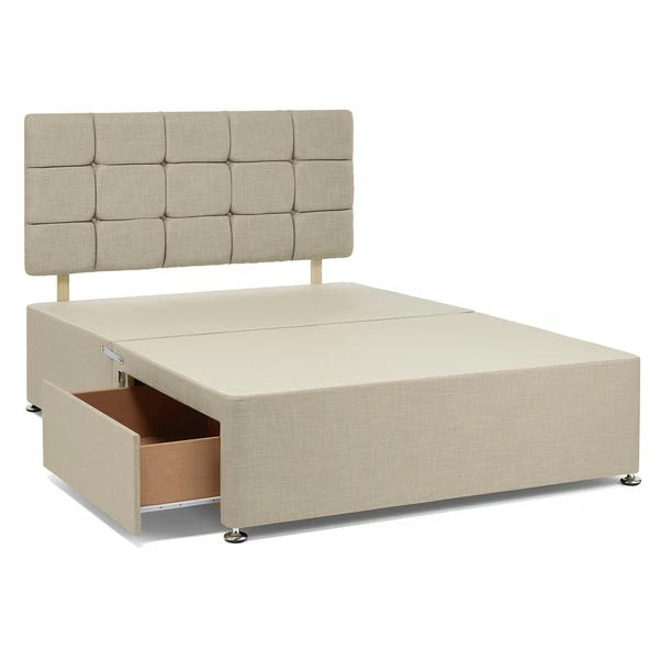 Bedmaster Universal 2 Drawer Linen Divan Base With Headboard 3 Bedmaster Universal 2 Drawer Linen Divan Base With Headboard