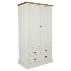 Dunelm Compton Double 3 Drawer Wardrobe, Ivory & Oak -furniture Shop 30605616 alt02