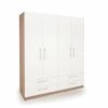 Harmony Hyde 4 Door 4 Drawer Wardrobe, White -furniture Shop 30619608