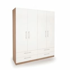 Harmony Hyde 4 Door 4 Drawer Wardrobe, White