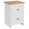 Core Capri Small 2 Drawer Bedside Table, White & Pine -furniture Shop 30622066