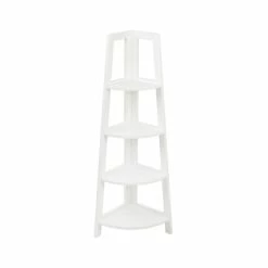 Lloyd Pascal White 4 Tier Corner Shelving Unit