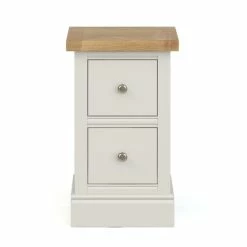 Dunelm Compton 2 Drawer Slim Bedside Table, Oak