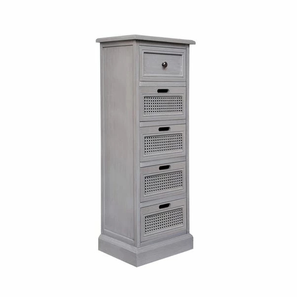 Dunelm Lucy Cane Tall 5 Drawer Chest 6 Dunelm Lucy Cane Tall 5 Drawer Chest - Image 4