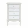 Dunelm Palais 4 Drawer Bedside Table, Ivory & Mirrored -furniture Shop 30645316