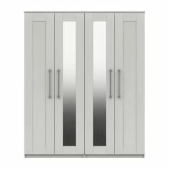 One Call Furniture Ethan 4 Door Wardrobe, Mirrored