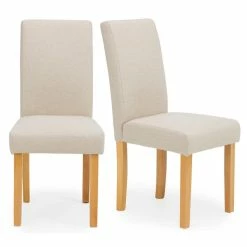 Dunelm Hugo Set Of 2 Dining Chairs Cream -furniture Shop 30662750 alt01