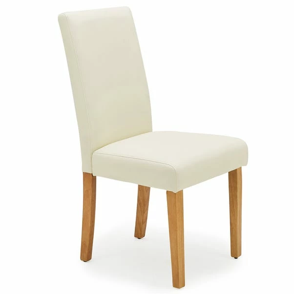 Dunelm Hugo Set Of 2 Faux Leather Cream Dining Chairs 5 Dunelm Hugo Set Of 2 Faux Leather Cream Dining Chairs - Image 3